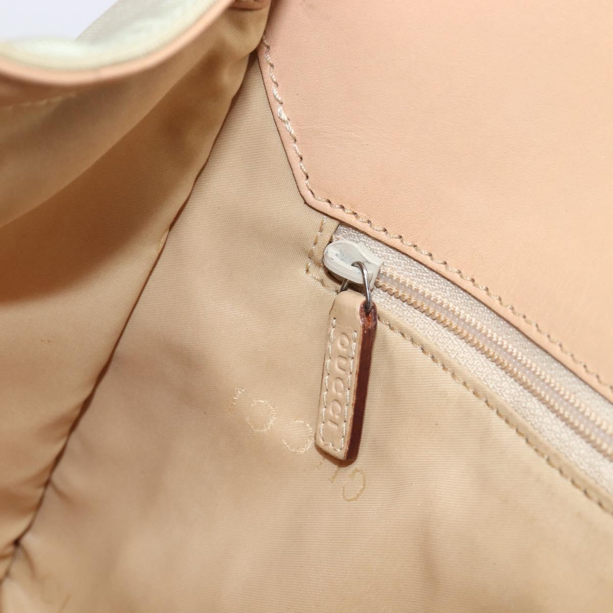 GUCCI Jackie Hand Bag Canvas Beige Silver 002 1067 Auth hk4065