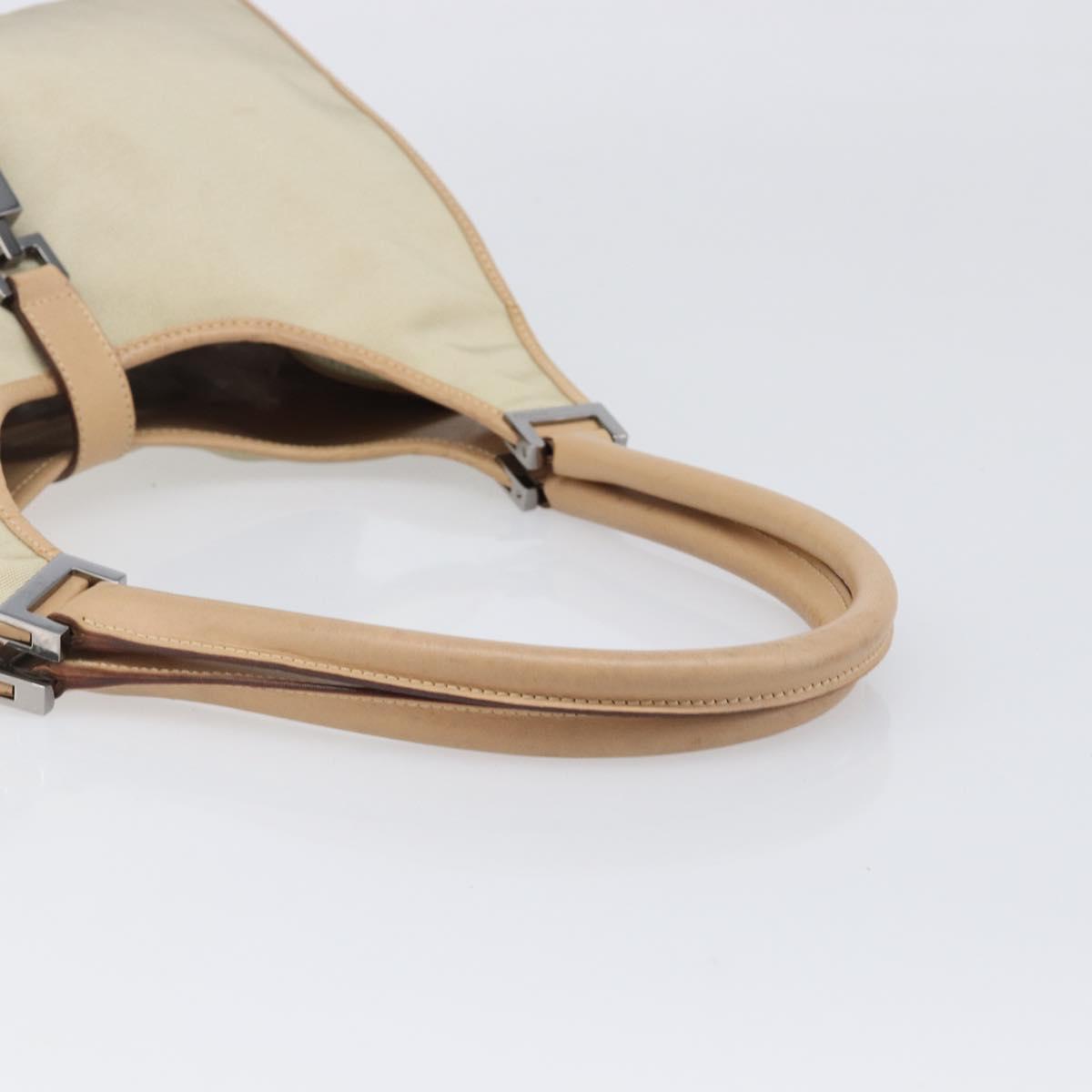 GUCCI Jackie Hand Bag Canvas Beige Silver 002 1067 Auth hk4065
