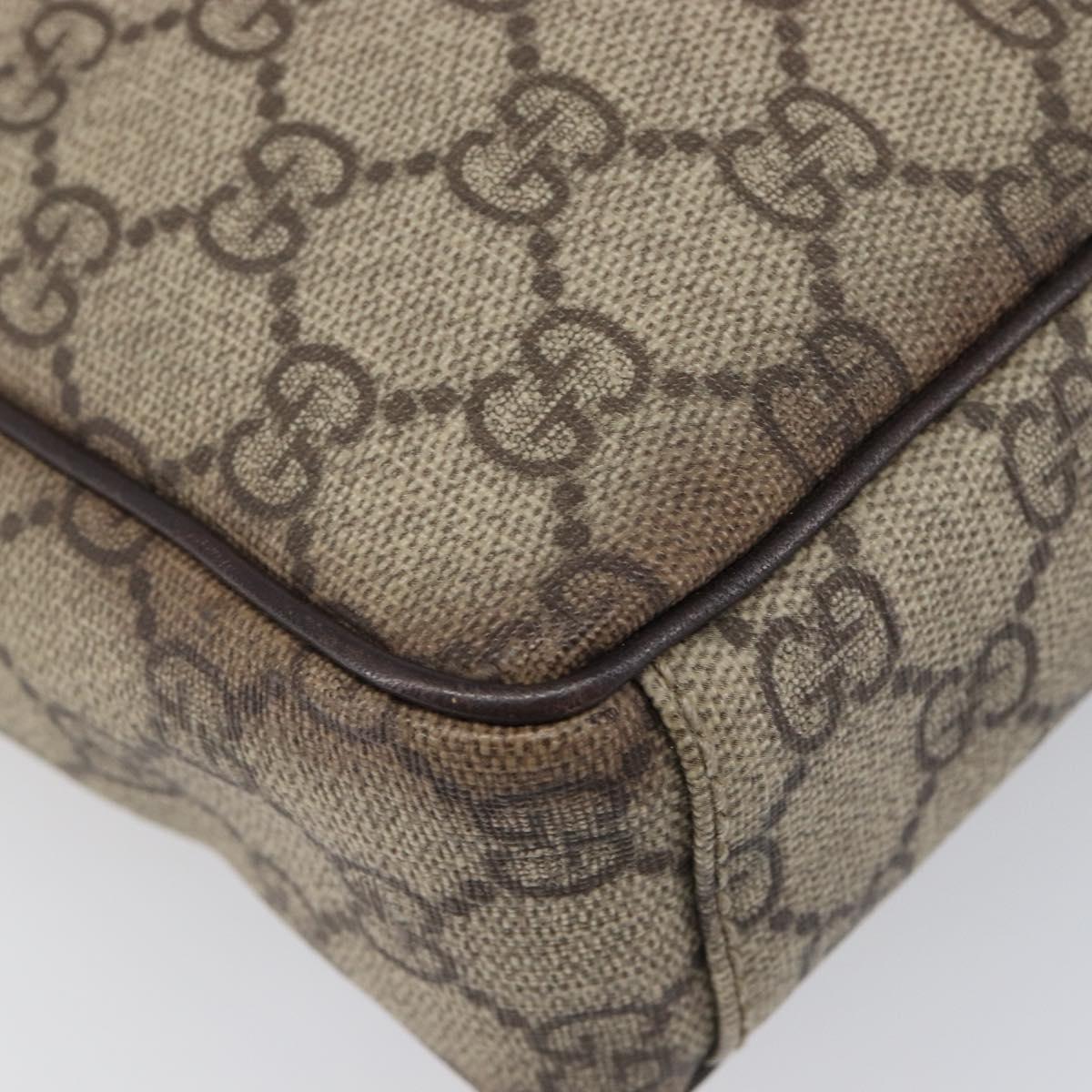 GUCCI GG Supreme Shoulder Bag PVC Beige Silver 122754 Auth hk4066