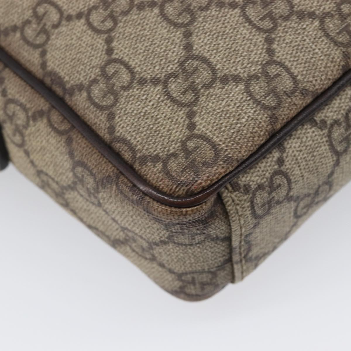 GUCCI GG Supreme Shoulder Bag PVC Beige Silver 122754 Auth hk4066