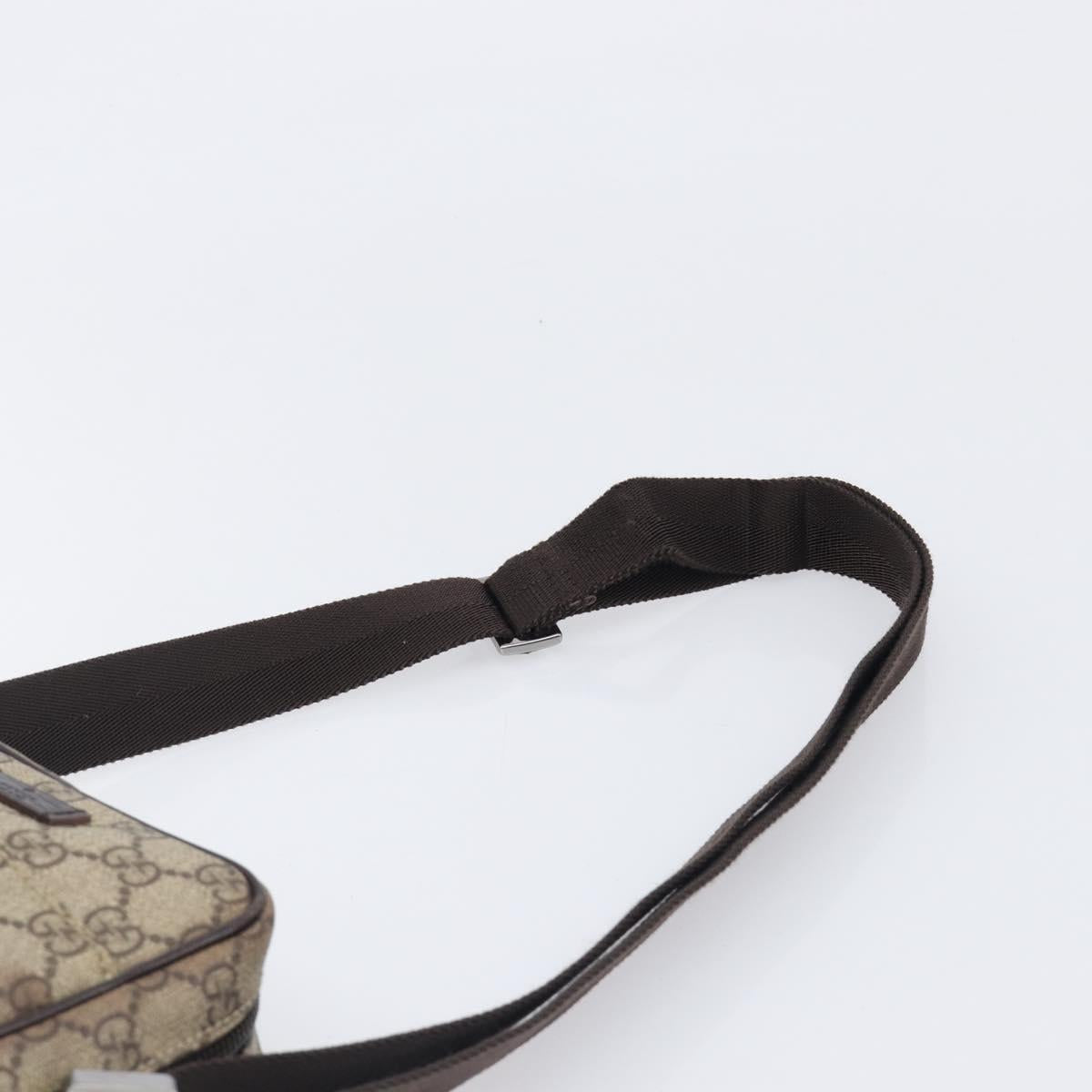 GUCCI GG Supreme Shoulder Bag PVC Beige Silver 122754 Auth hk4066