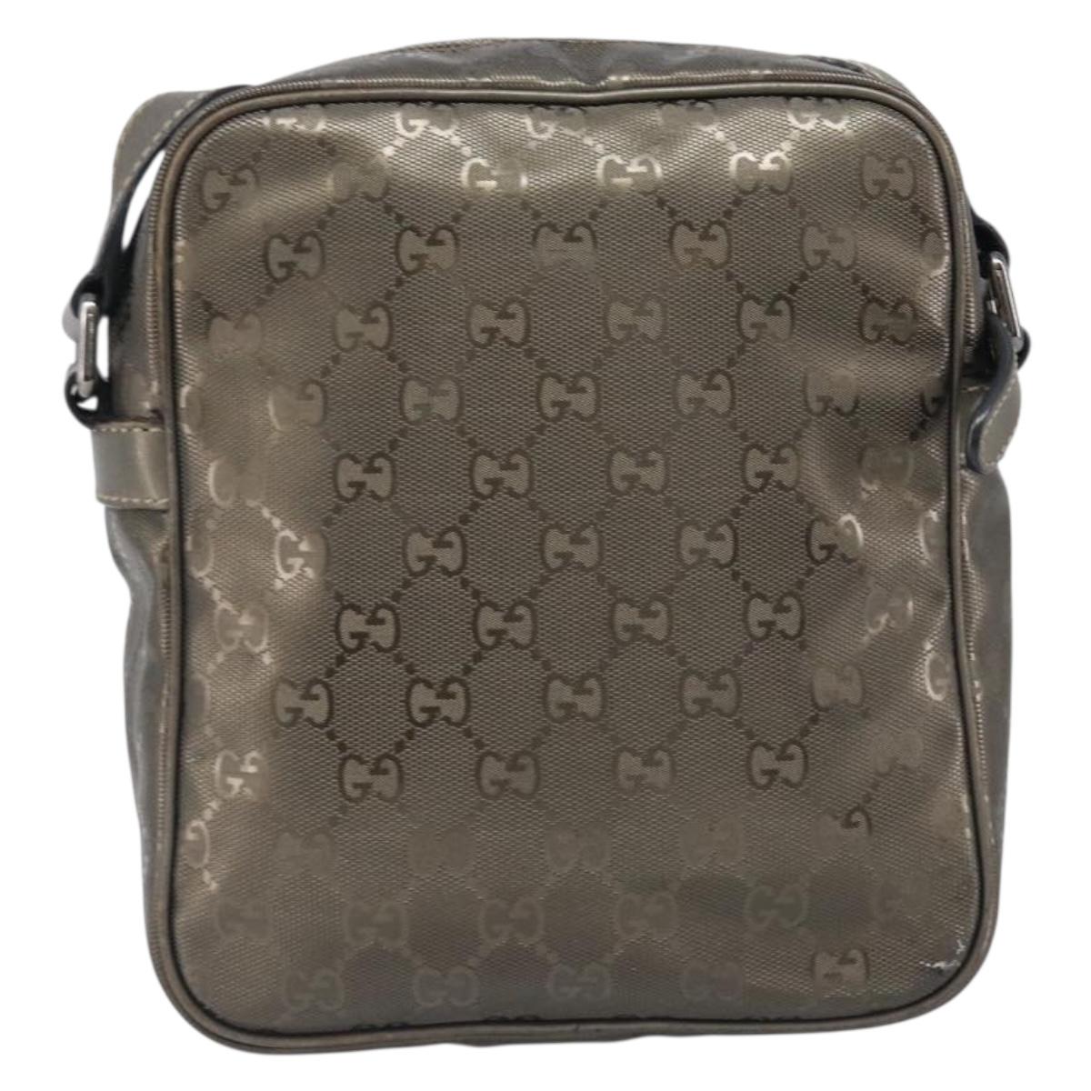 GUCCI GG Implementation Shoulder Bag PVC Champagne Gold 233268 Auth hk4067A