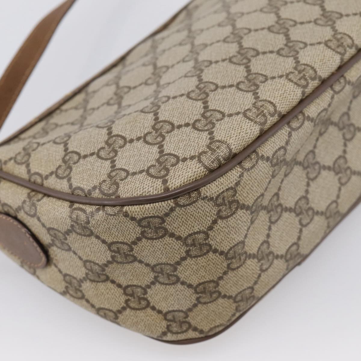 GUCCI GG Supreme Web Sherry Line Bag PVC Beige Gold 89 02 032 Auth hk4068