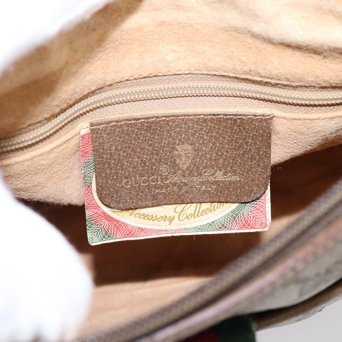 GUCCI GG Supreme Web Sherry Line Bag PVC Beige Gold 89 02 032 Auth hk4069