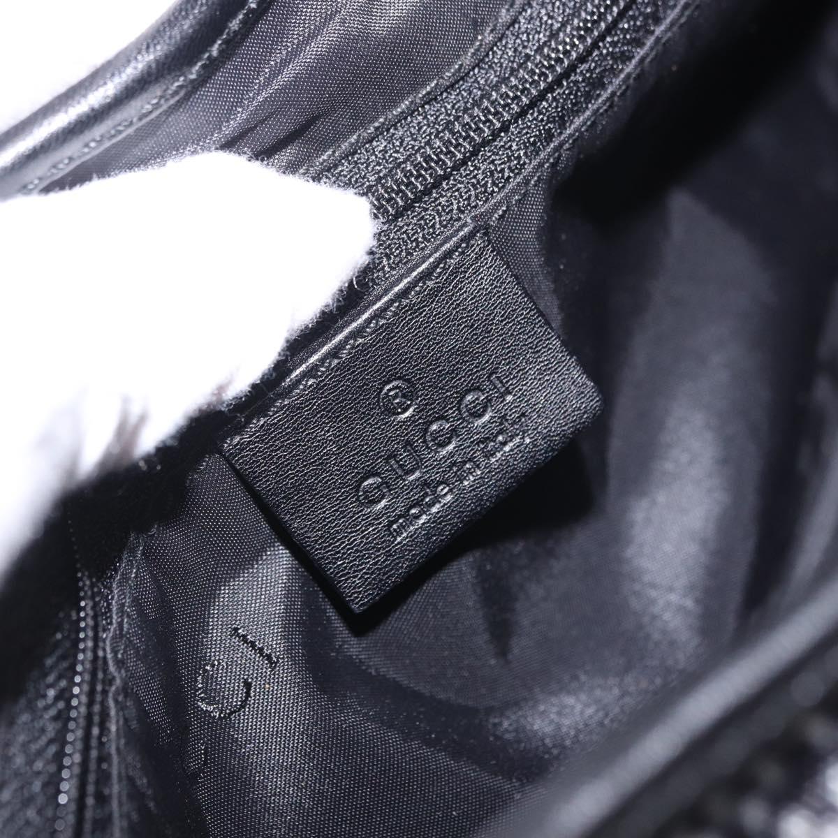 GUCCI Jackie Shoulder Bag Canvas Black Silver Auth hk4070A