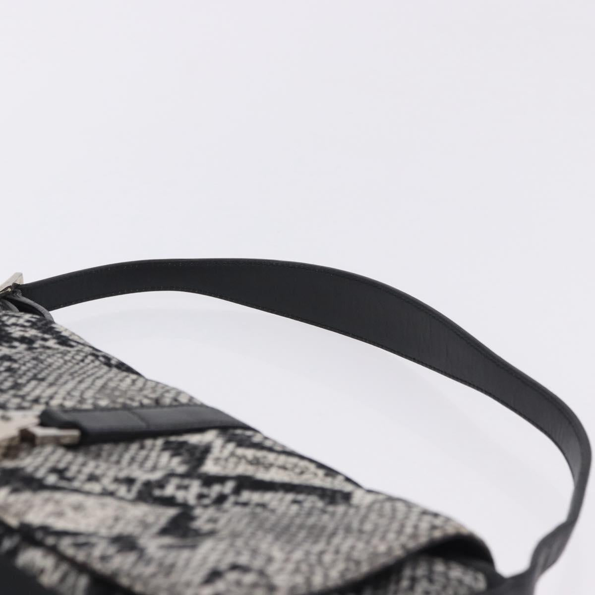 GUCCI Jackie Shoulder Bag Canvas Black Silver Auth hk4070A