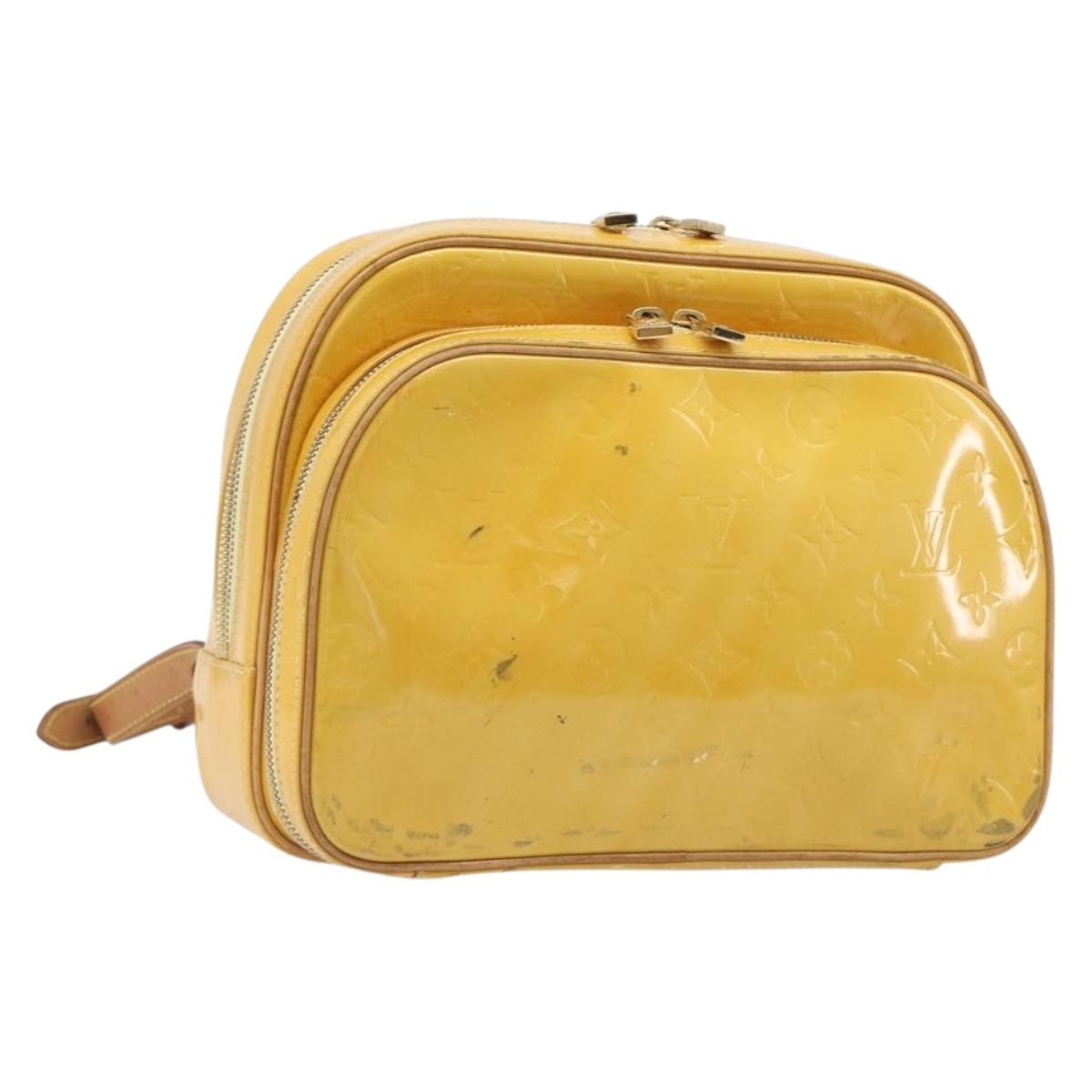 LOUIS VUITTON Monogram Vernis Marley Backpack Yellow M91040 LV Auth hk4072