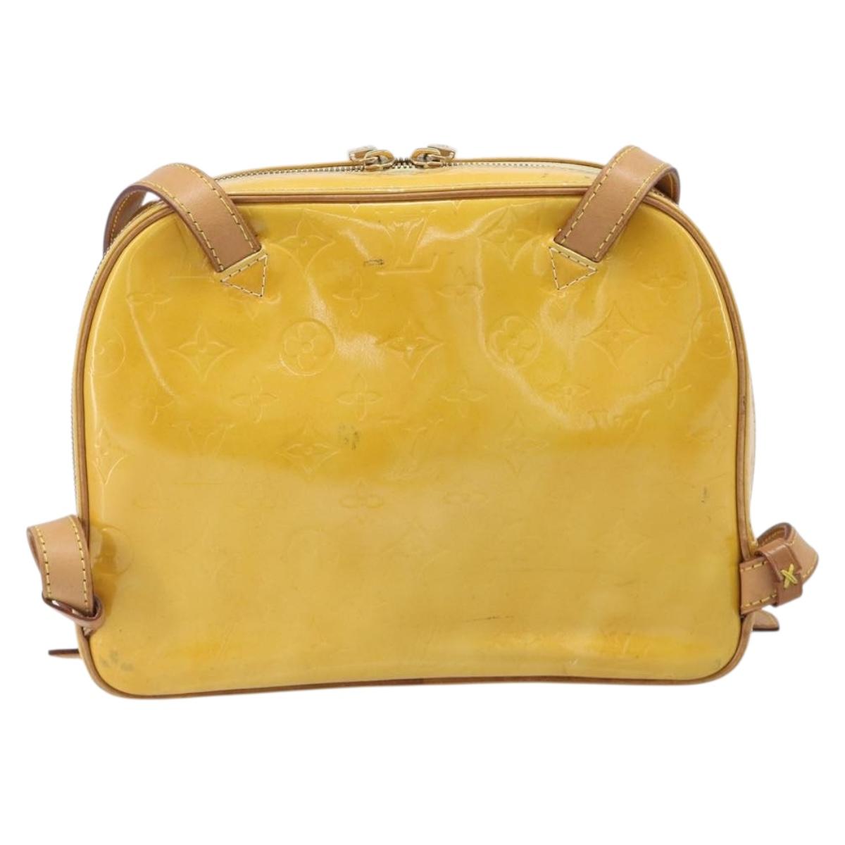LOUIS VUITTON Monogram Vernis Marley Backpack Yellow M91040 LV Auth hk4072