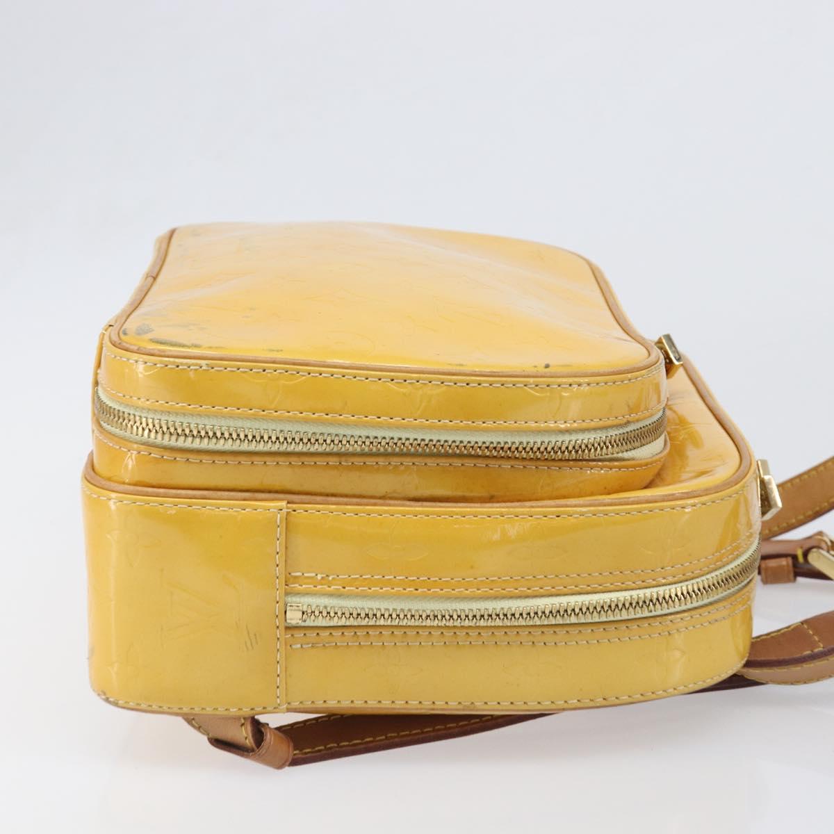 LOUIS VUITTON Monogram Vernis Marley Backpack Yellow M91040 LV Auth hk4072