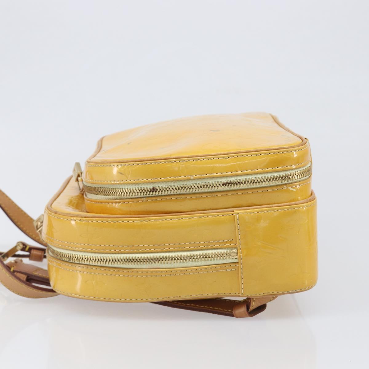 LOUIS VUITTON Monogram Vernis Marley Backpack Yellow M91040 LV Auth hk4072