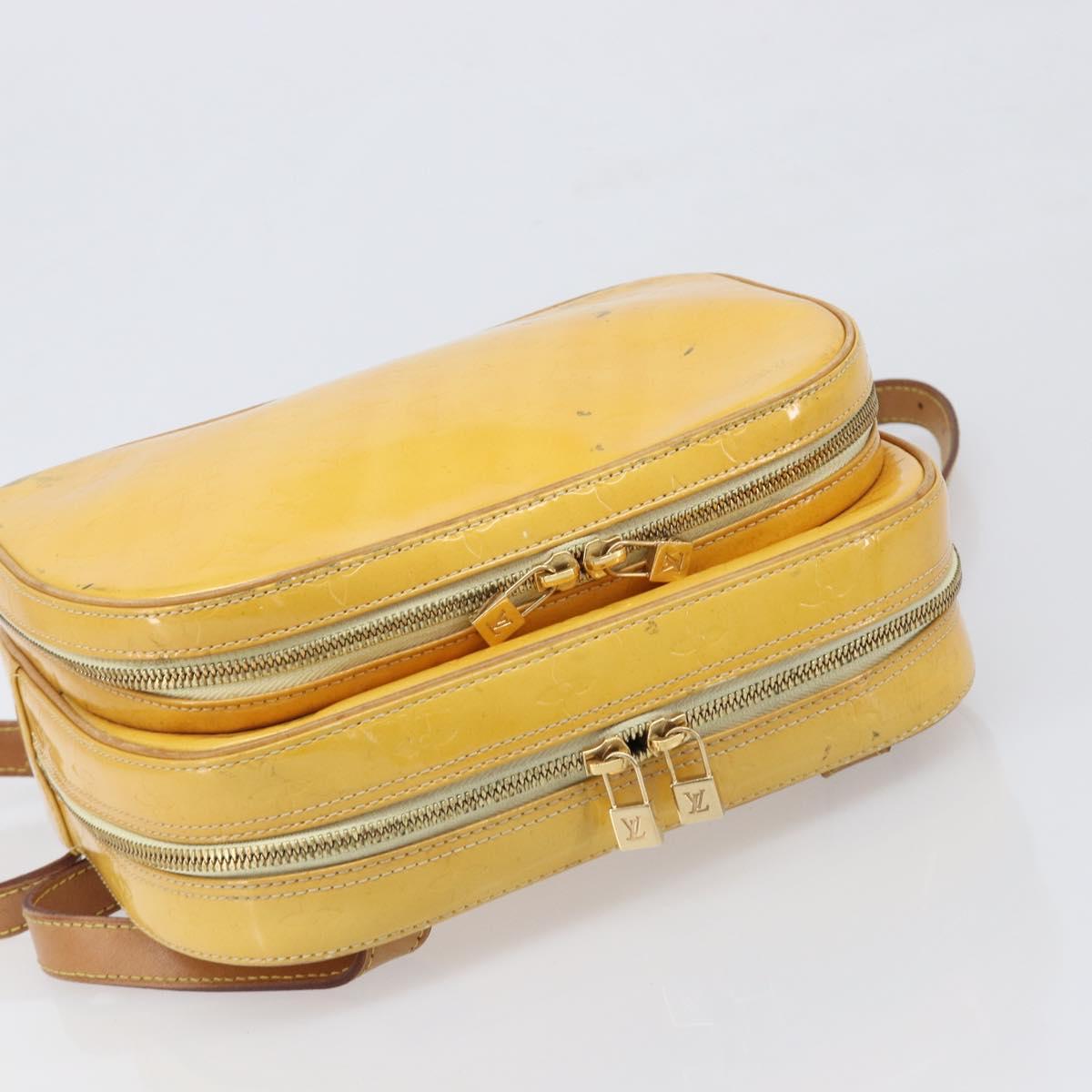 LOUIS VUITTON Monogram Vernis Marley Backpack Yellow M91040 LV Auth hk4072