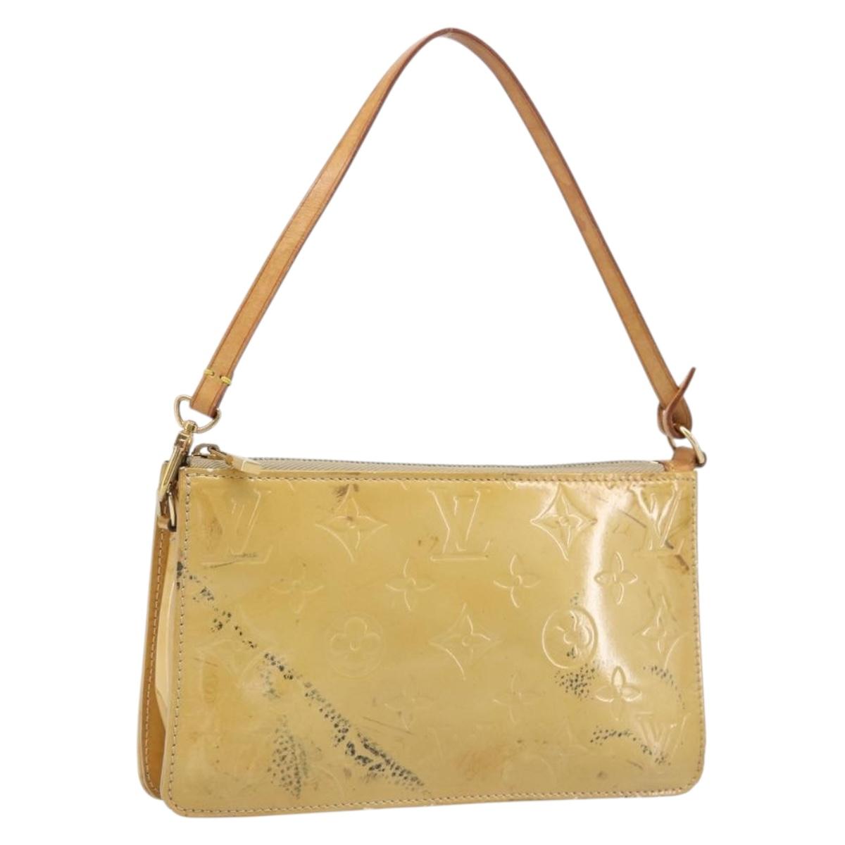 LOUIS VUITTON Monogram Vernis Lexington Accessory Pouch Beige M91010 Auth hk4073