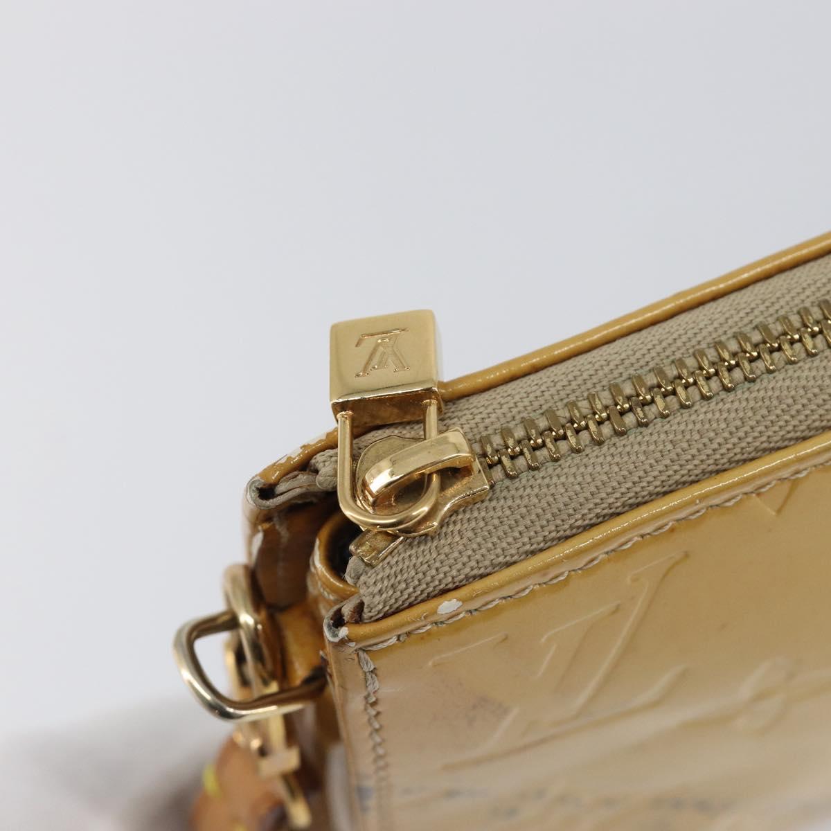 LOUIS VUITTON Monogram Vernis Lexington Accessory Pouch Beige M91010 Auth hk4073
