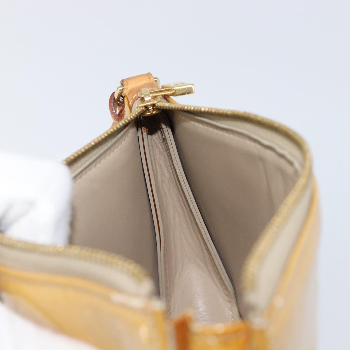 LOUIS VUITTON Monogram Vernis Lexington Accessory Pouch Beige M91010 Auth hk4073