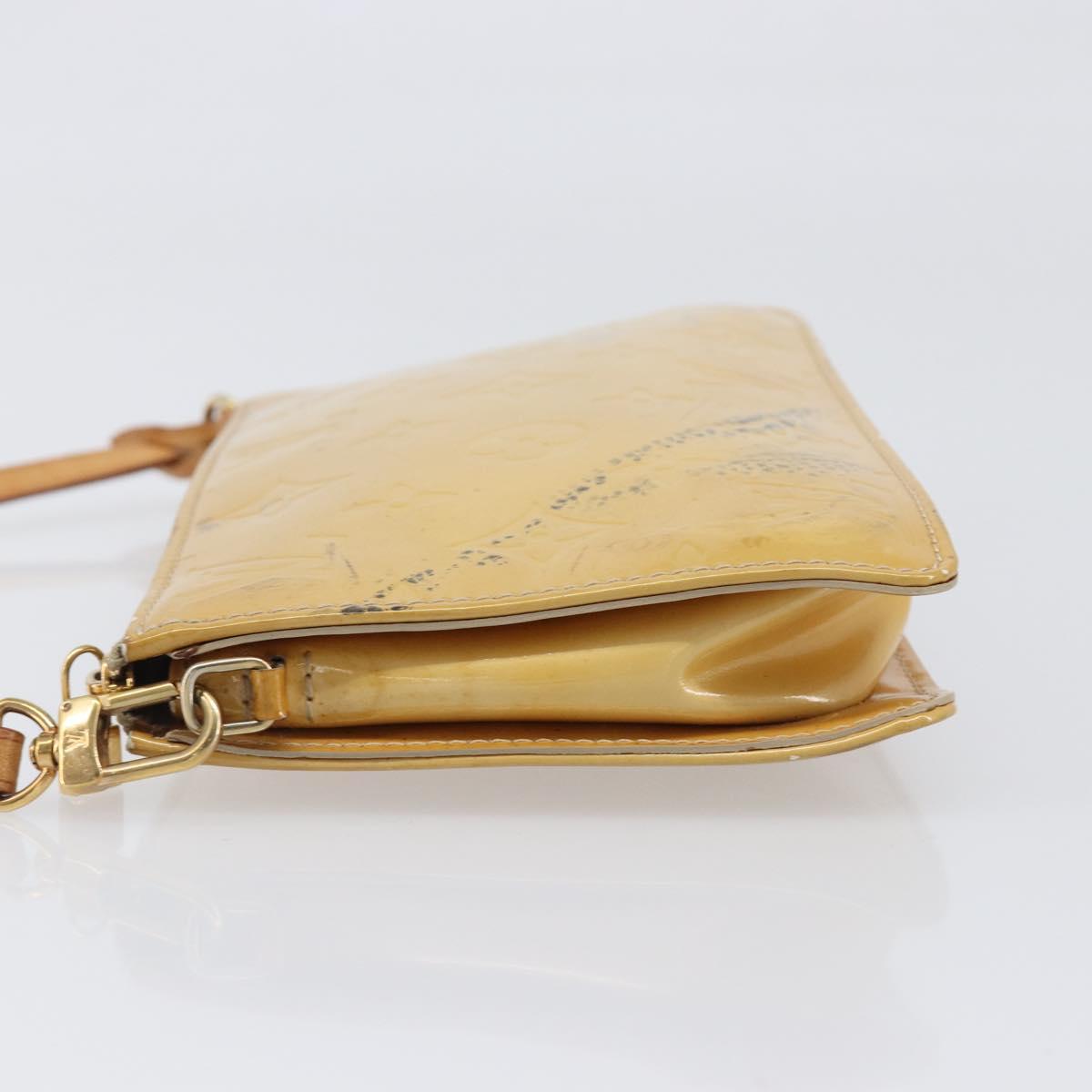 LOUIS VUITTON Monogram Vernis Lexington Accessory Pouch Beige M91010 Auth hk4073