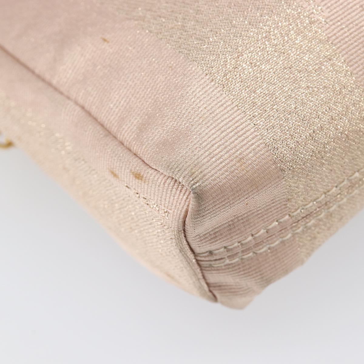 FENDI Chain Shoulder Bag Canvas Pink Gold Auth hk4075