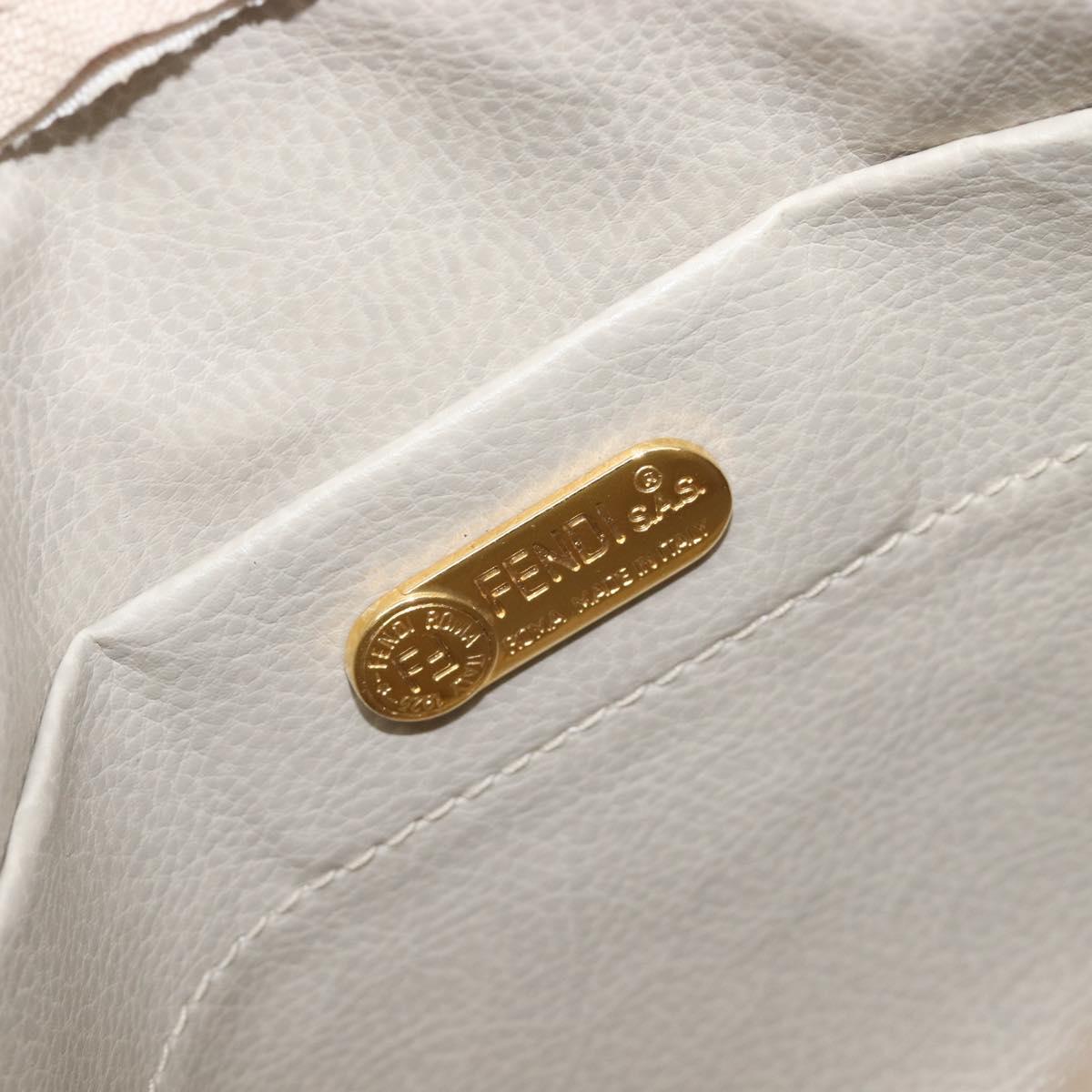 FENDI Chain Shoulder Bag Canvas Pink Gold Auth hk4075