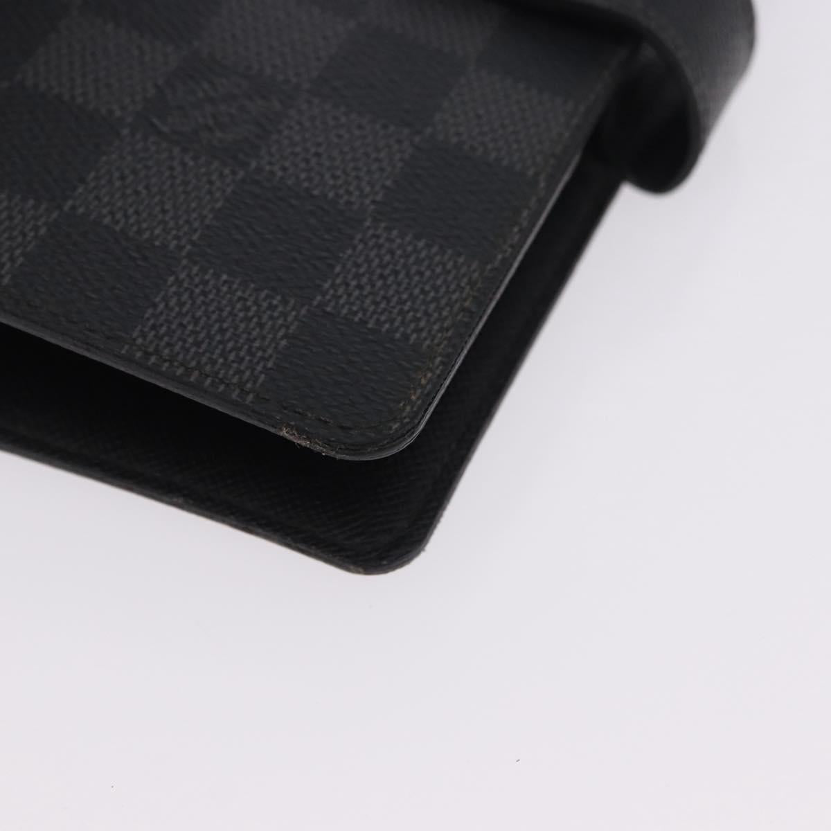 LOUIS VUITTON Damier Graphite Agenda MM Day Planner Cover R20242 LV Auth hk4077