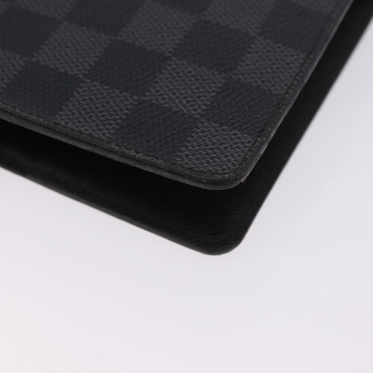 LOUIS VUITTON Damier Graphite Agenda MM Day Planner Cover R20242 LV Auth hk4077