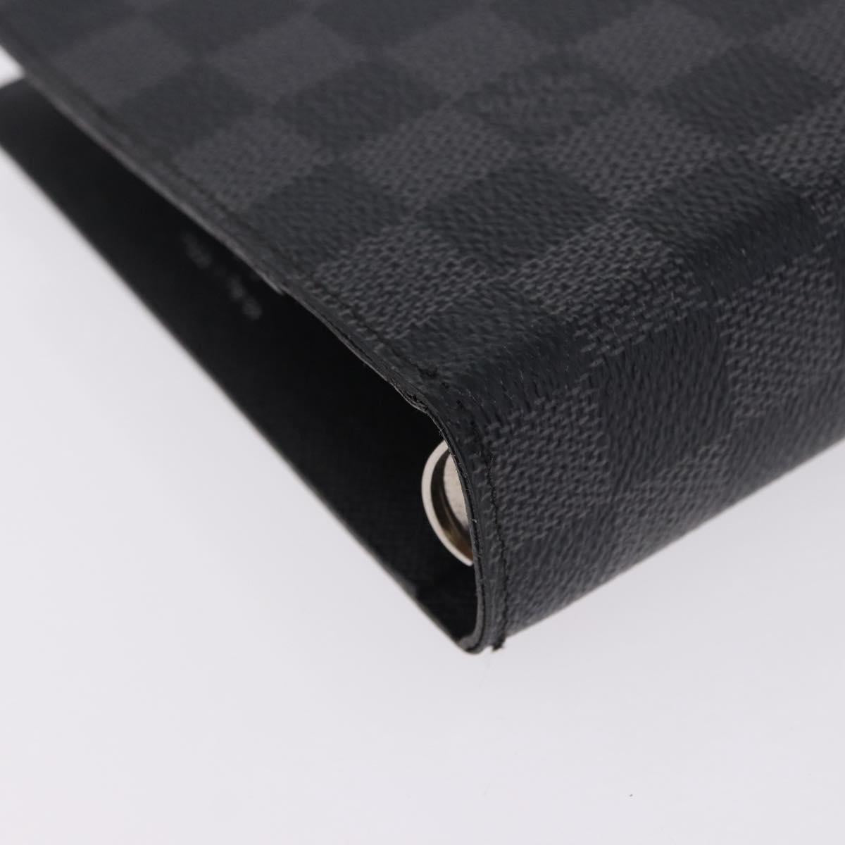 LOUIS VUITTON Damier Graphite Agenda MM Day Planner Cover R20242 LV Auth hk4077