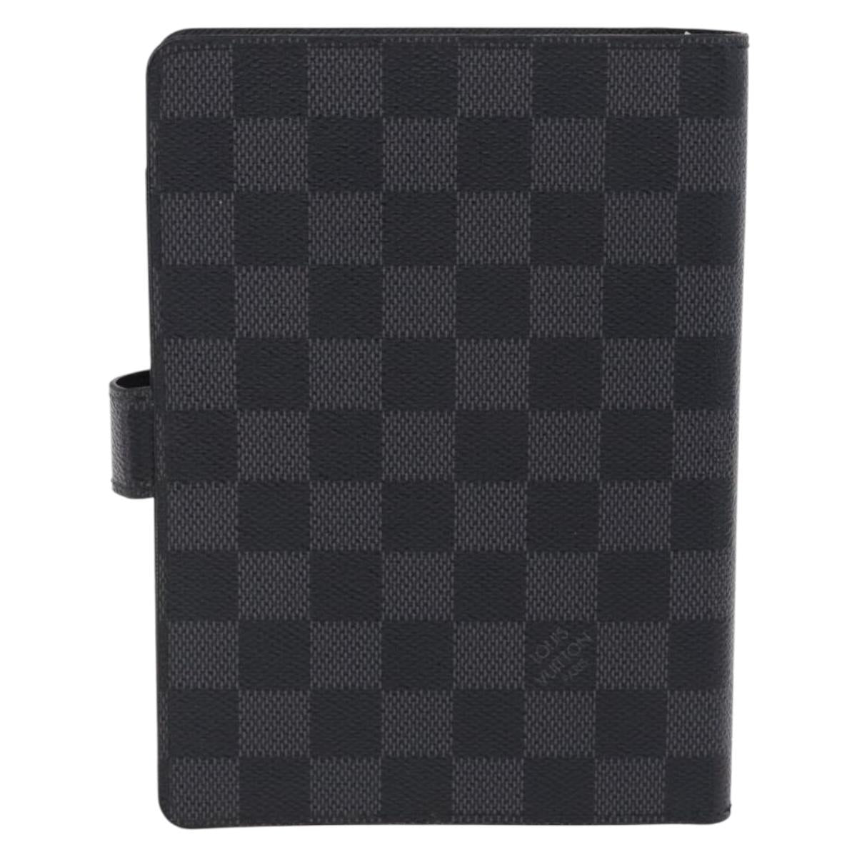 LOUIS VUITTON Damier Graphite Agenda MM Day Planner Cover R20242 LV Auth hk4077