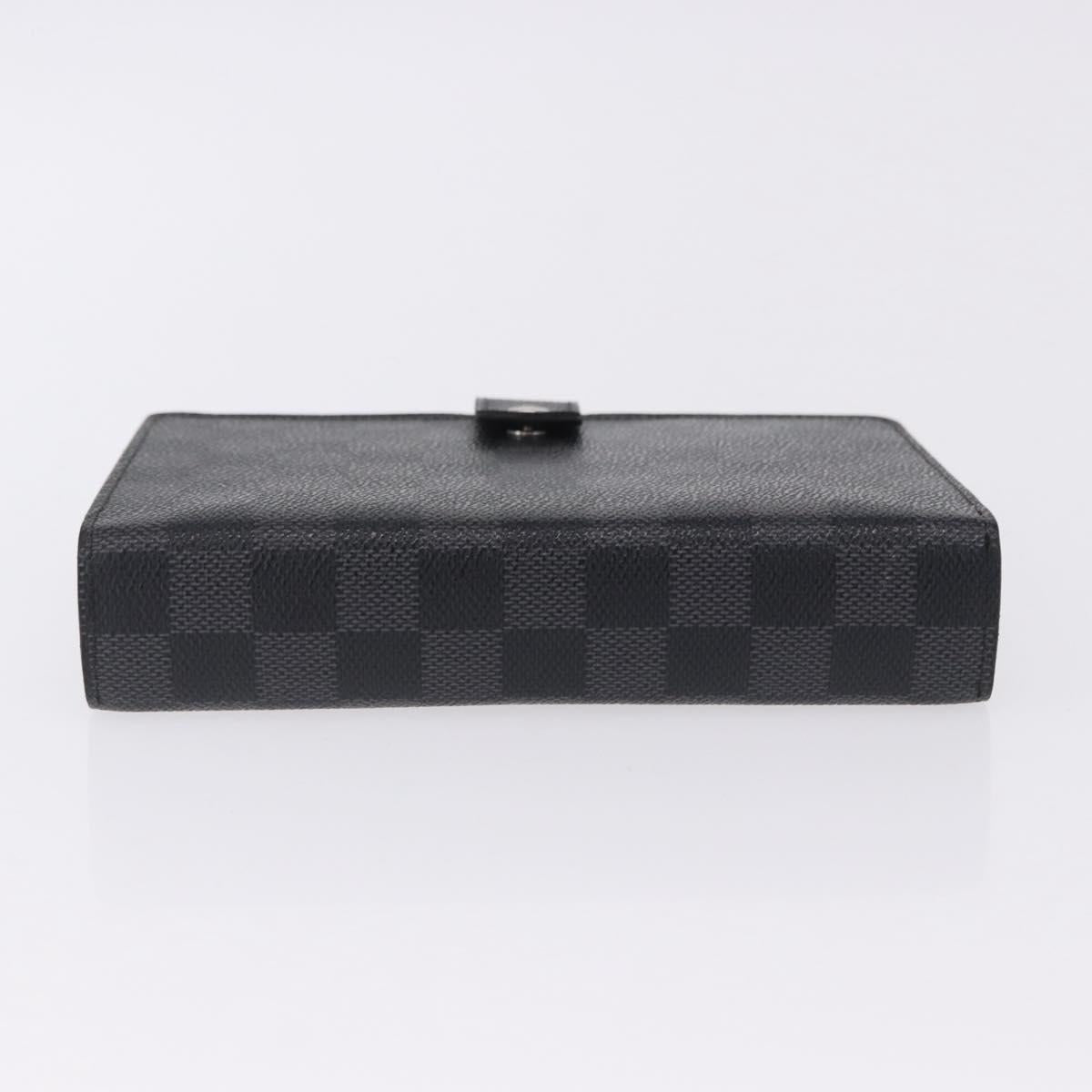 LOUIS VUITTON Damier Graphite Agenda MM Day Planner Cover R20242 LV Auth hk4077