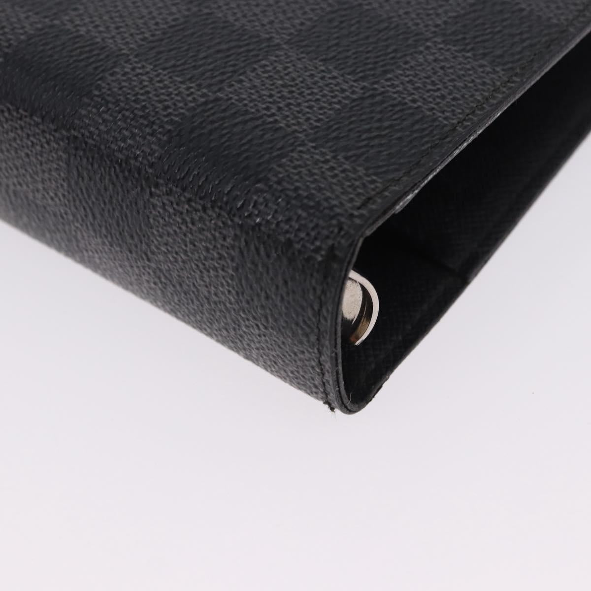 LOUIS VUITTON Damier Graphite Agenda MM Day Planner Cover R20242 LV Auth hk4077