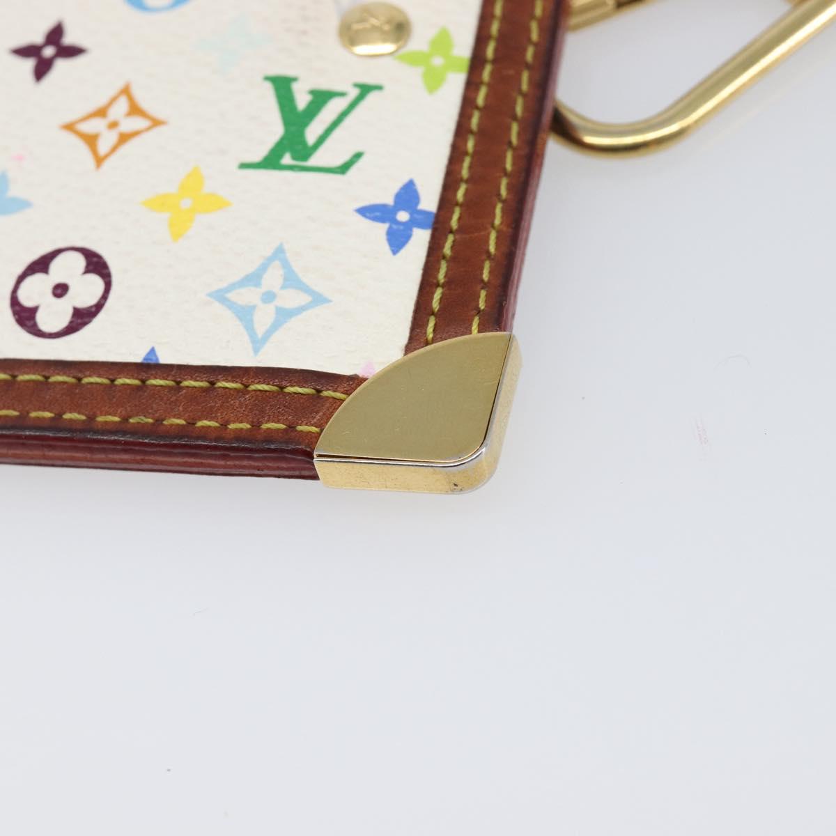LOUIS VUITTON Multicolor Pochette Cles Coin Purse White M92655 LV Auth hk4078