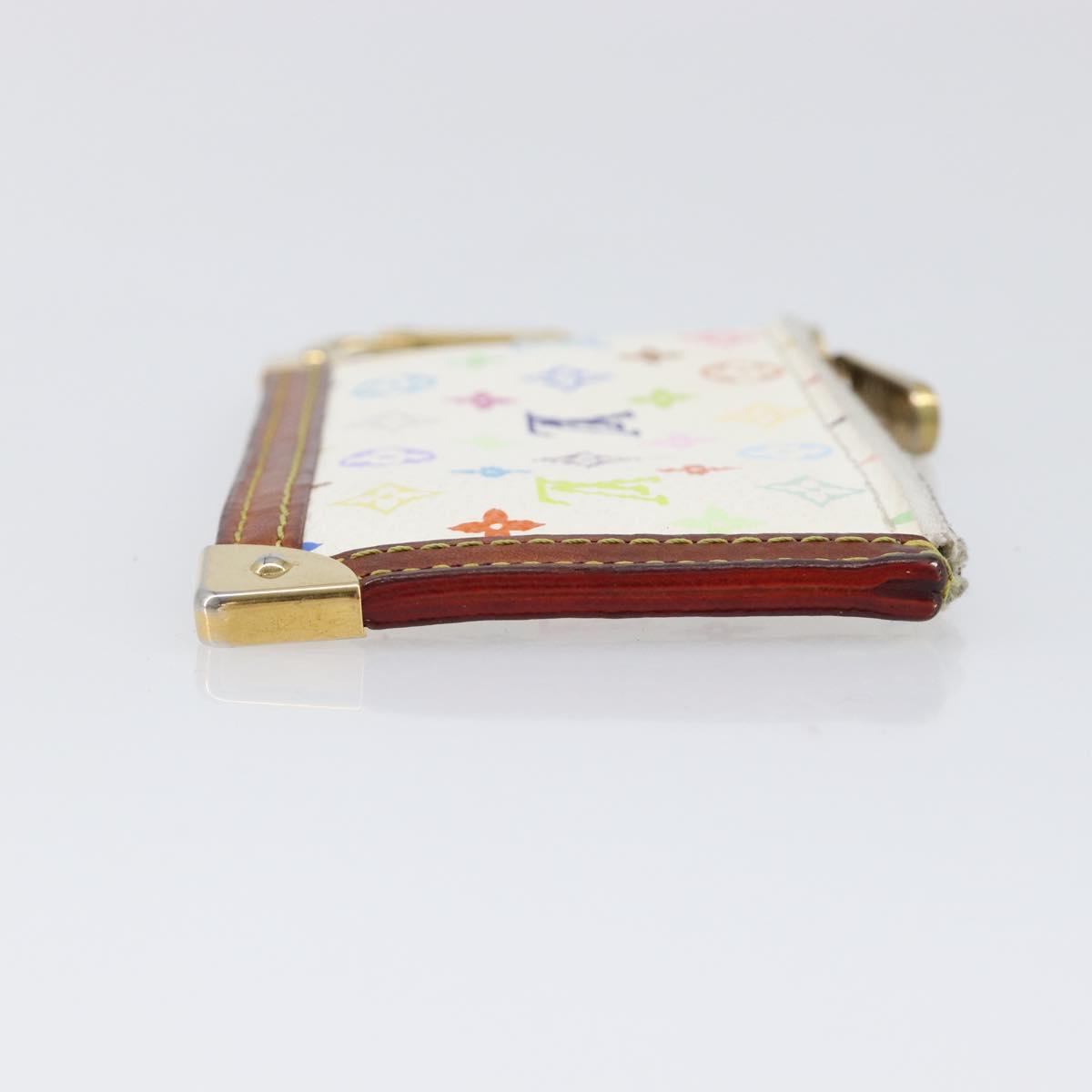 LOUIS VUITTON Multicolor Pochette Cles Coin Purse White M92655 LV Auth hk4078