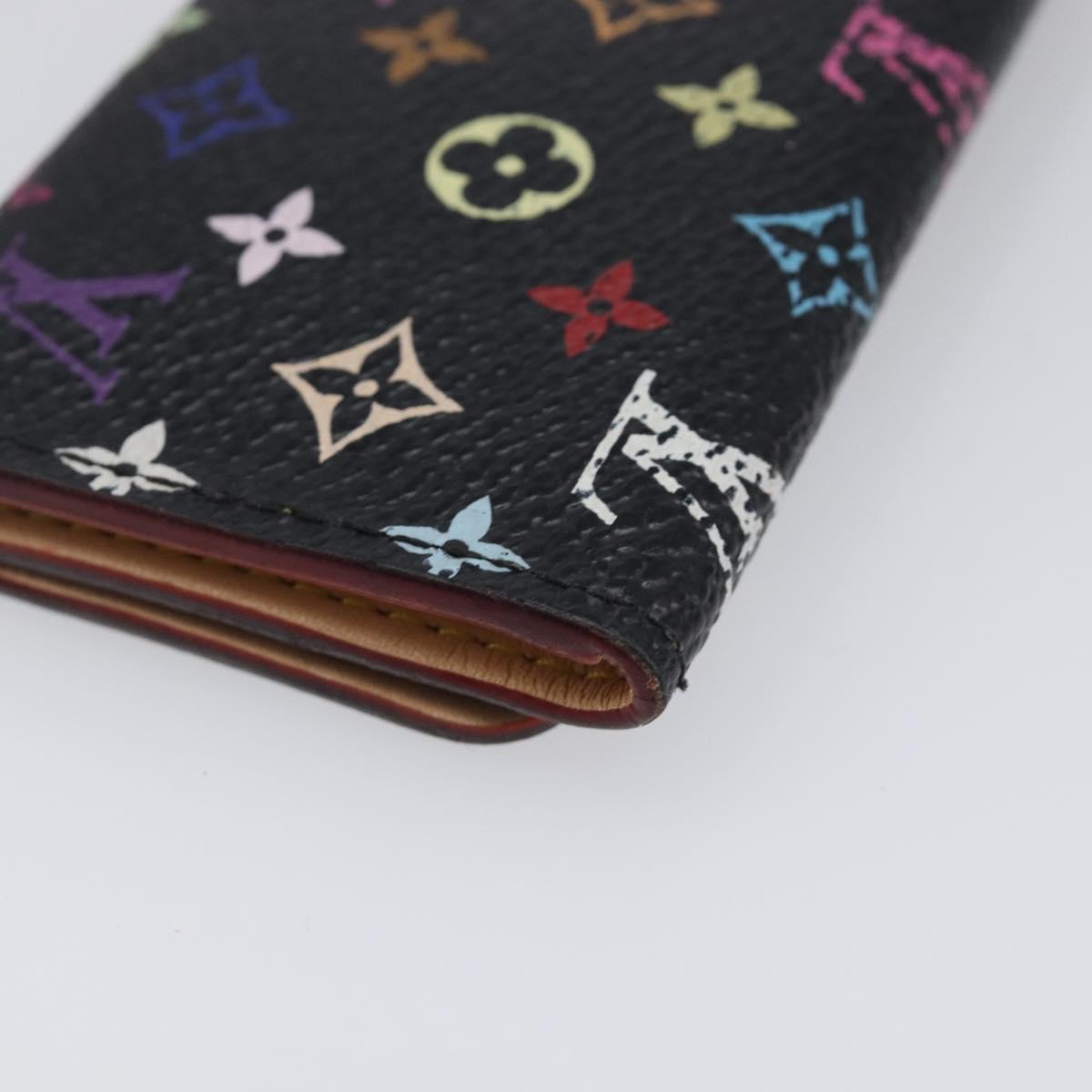 LOUIS VUITTON Multicolor Multicles 4 Key Case Black M93732 LV Auth hk4079