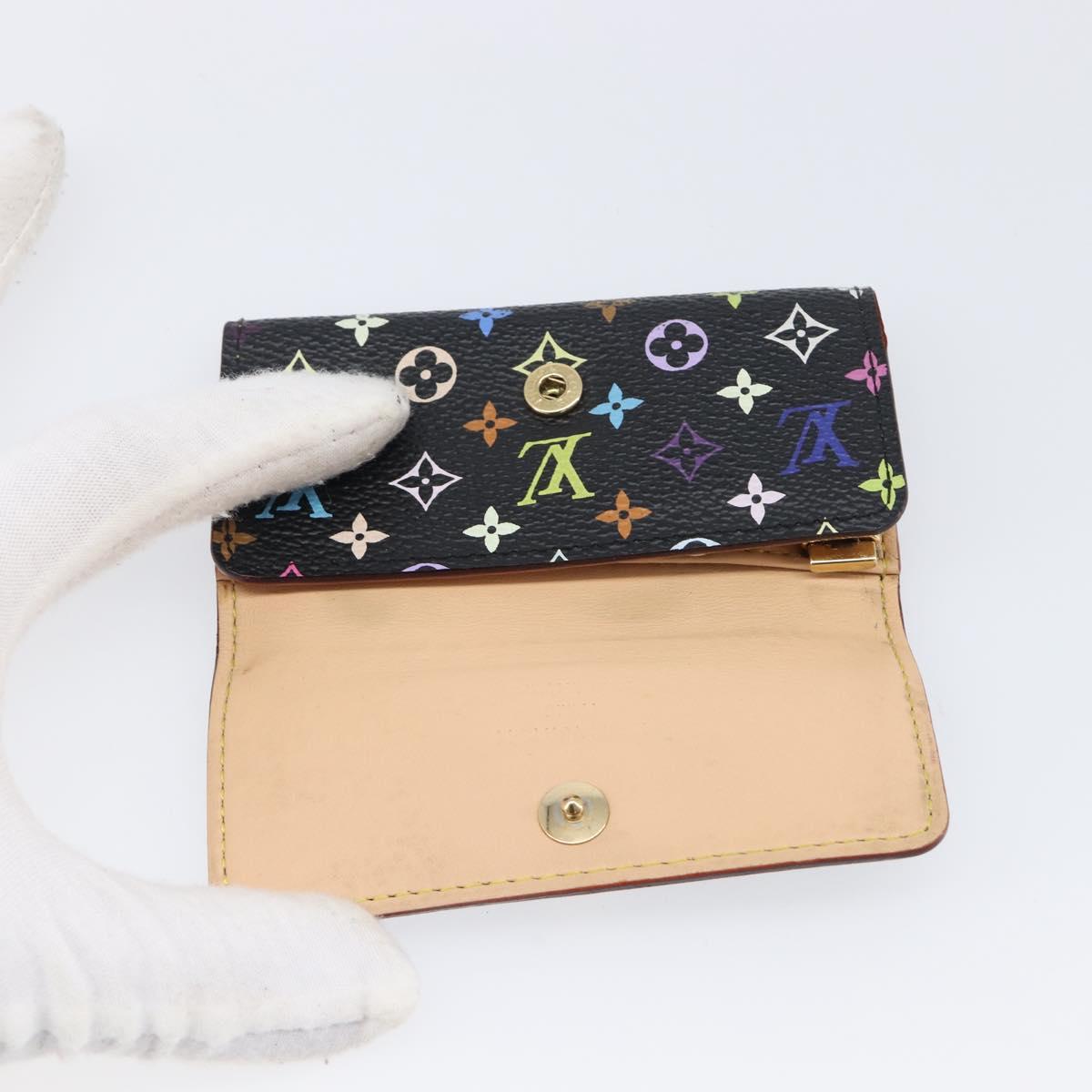 LOUIS VUITTON Multicolor Multicles 4 Key Case Black M93732 LV Auth hk4079