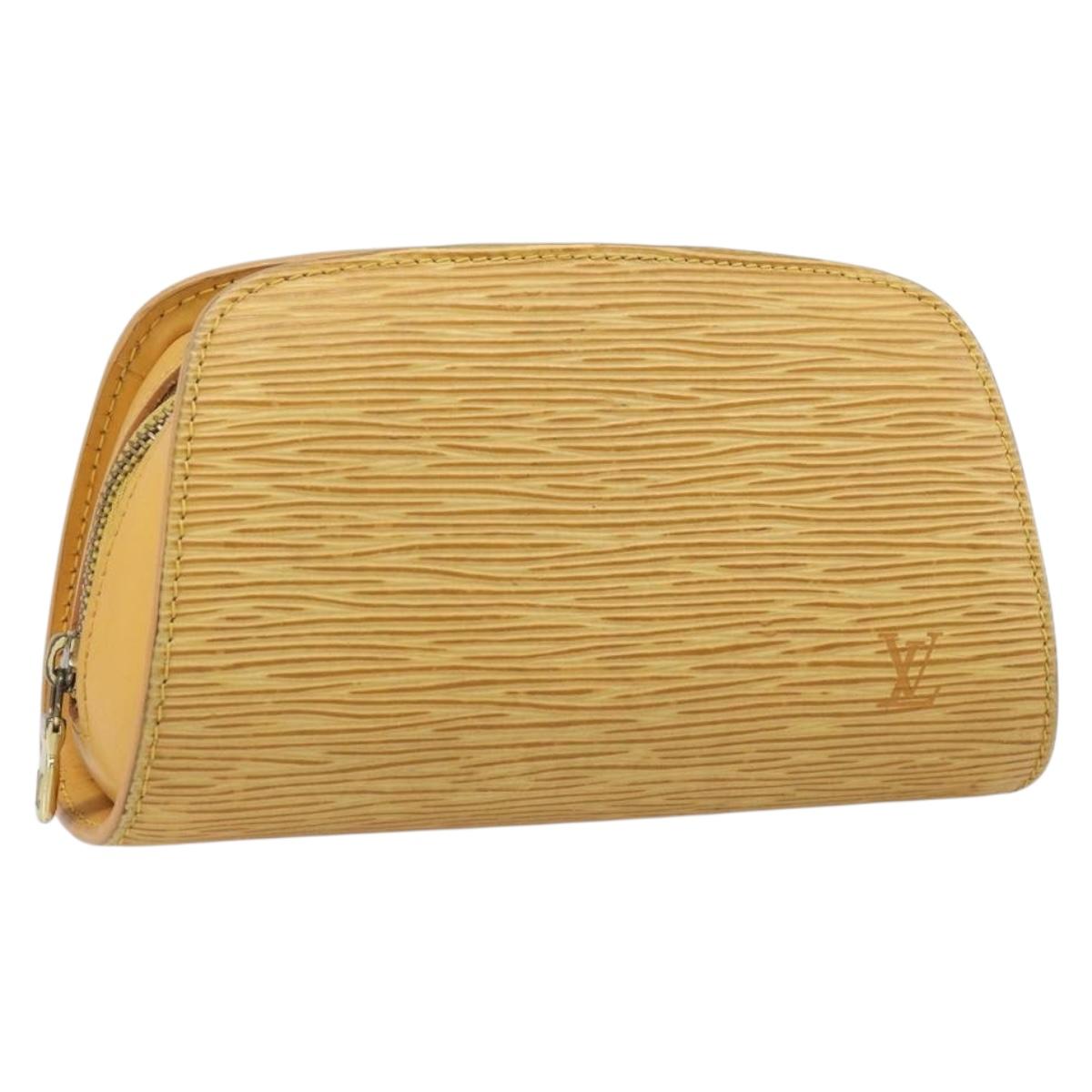 LOUIS VUITTON Epi Dauphine PM Pouch Yellow M48449 LV Auth hk4081