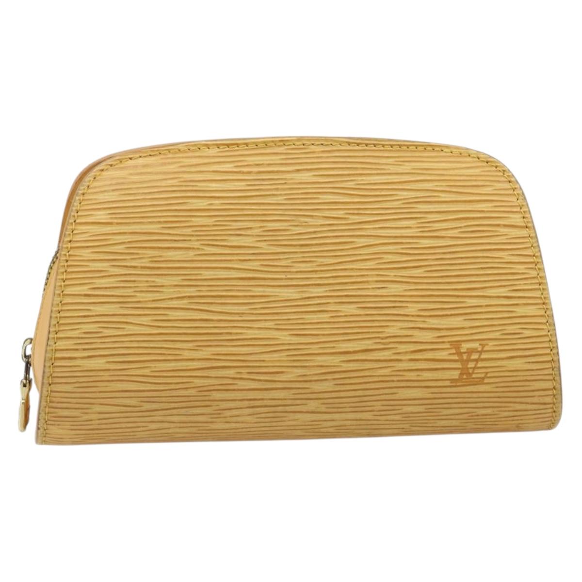 LOUIS VUITTON Epi Dauphine PM Pouch Yellow M48449 LV Auth hk4081