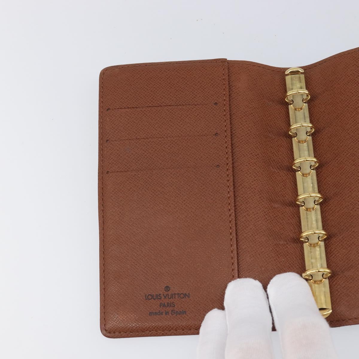 LOUIS VUITTON Monogram Agenda PM Day Planner Cover R20005 LV Auth hk4082