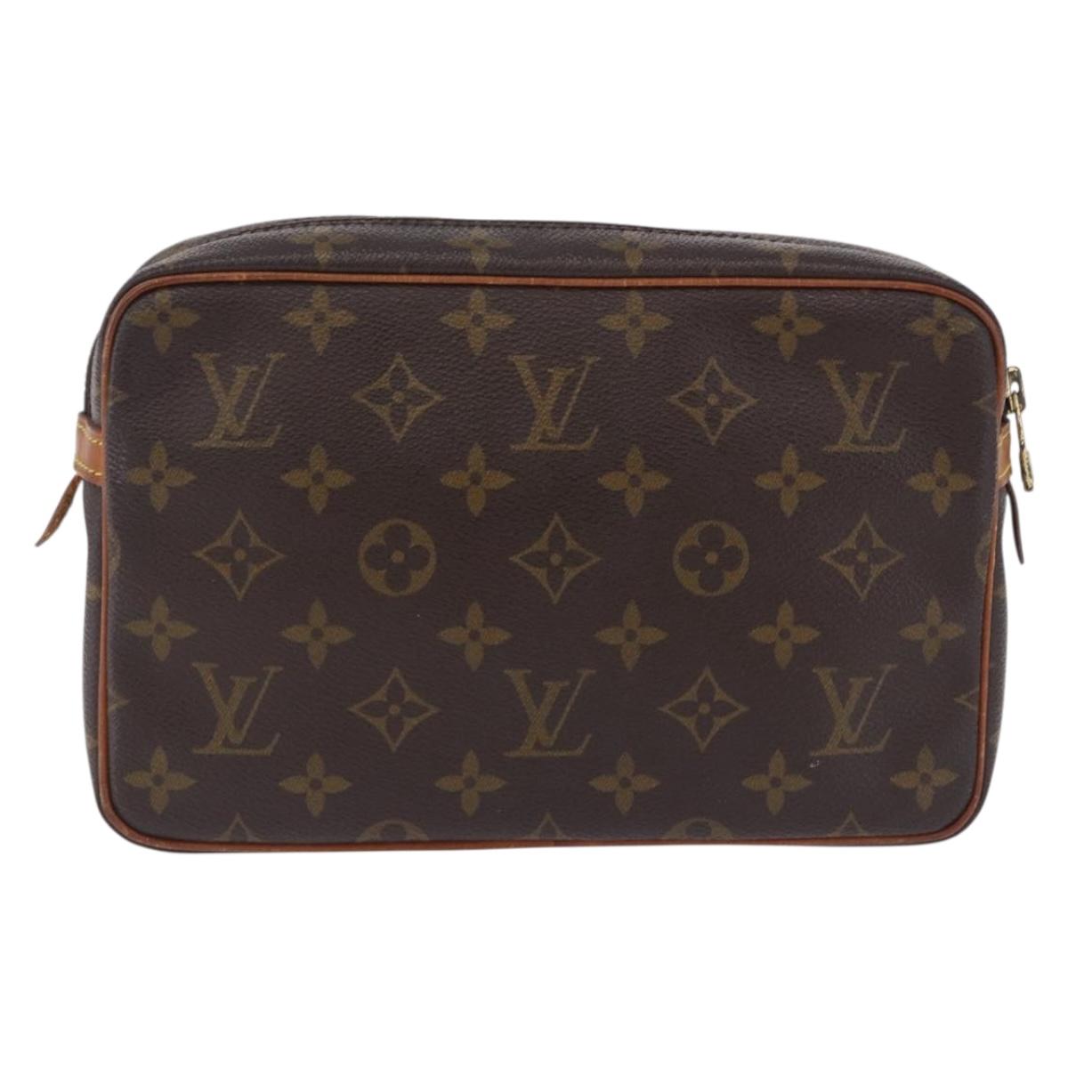 LOUIS VUITTON Monogram Compiegne 23 Clutch Bag M51847 LV Auth hk4084
