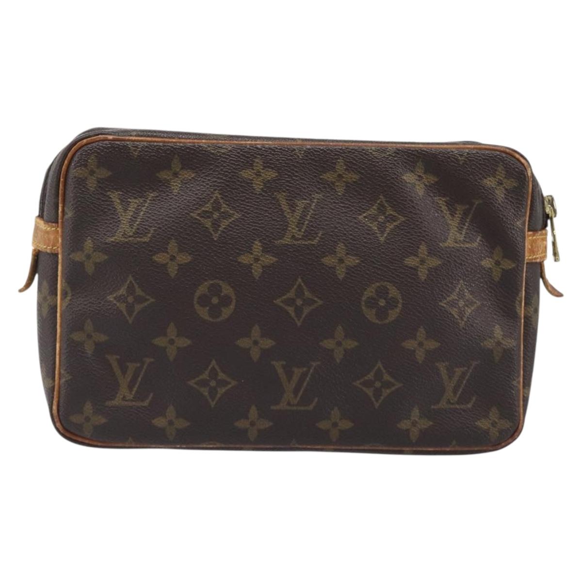 LOUIS VUITTON Monogram Compiegne 23 Clutch Bag M51847 LV Auth hk4085