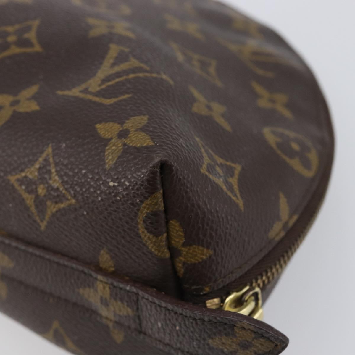 LOUIS VUITTON Monogram Trousse Demi Ronde Cosmetic Pouch M47520 LV Auth hk4091