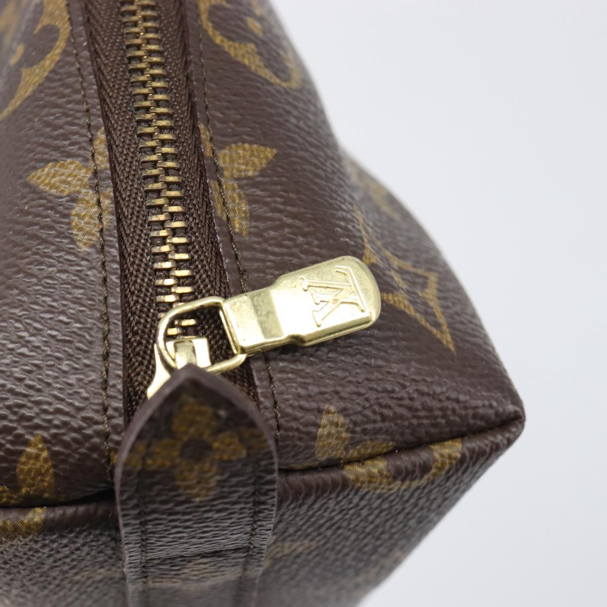 LOUIS VUITTON Monogram Trousse Demi Ronde Cosmetic Pouch M47520 LV Auth hk4091