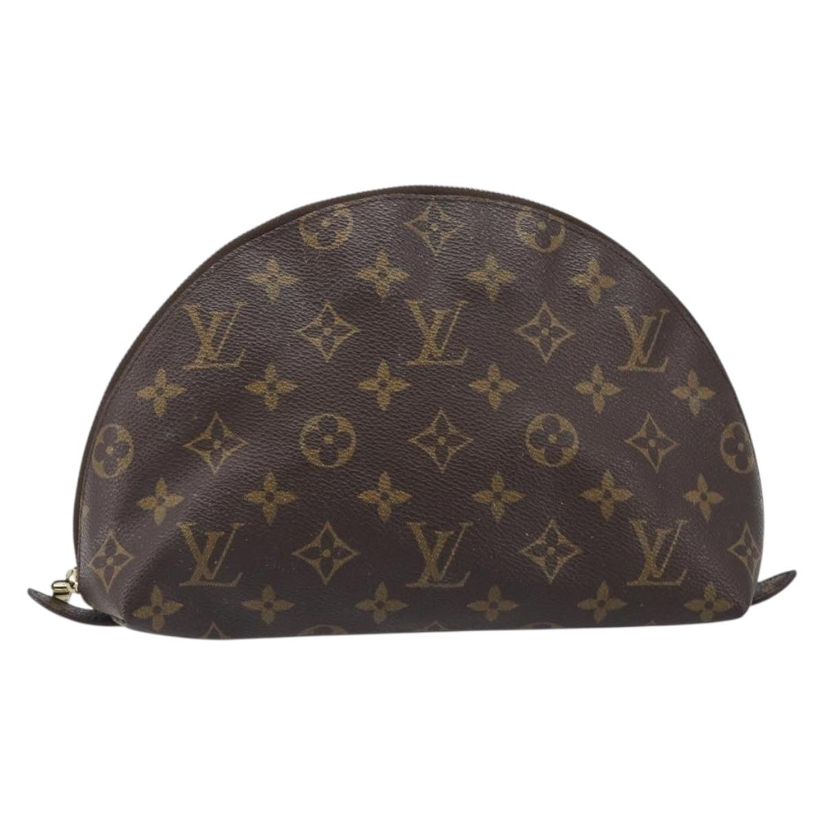 LOUIS VUITTON Monogram Trousse Demi Ronde Cosmetic Pouch M47520 LV Auth hk4091