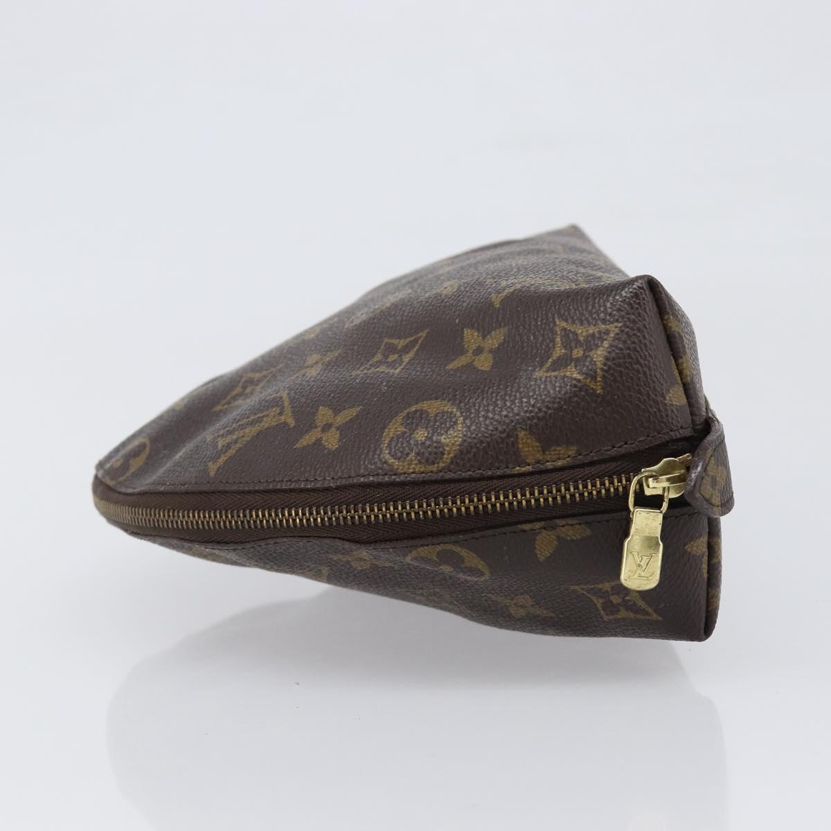 LOUIS VUITTON Monogram Trousse Demi Ronde Cosmetic Pouch M47520 LV Auth hk4091