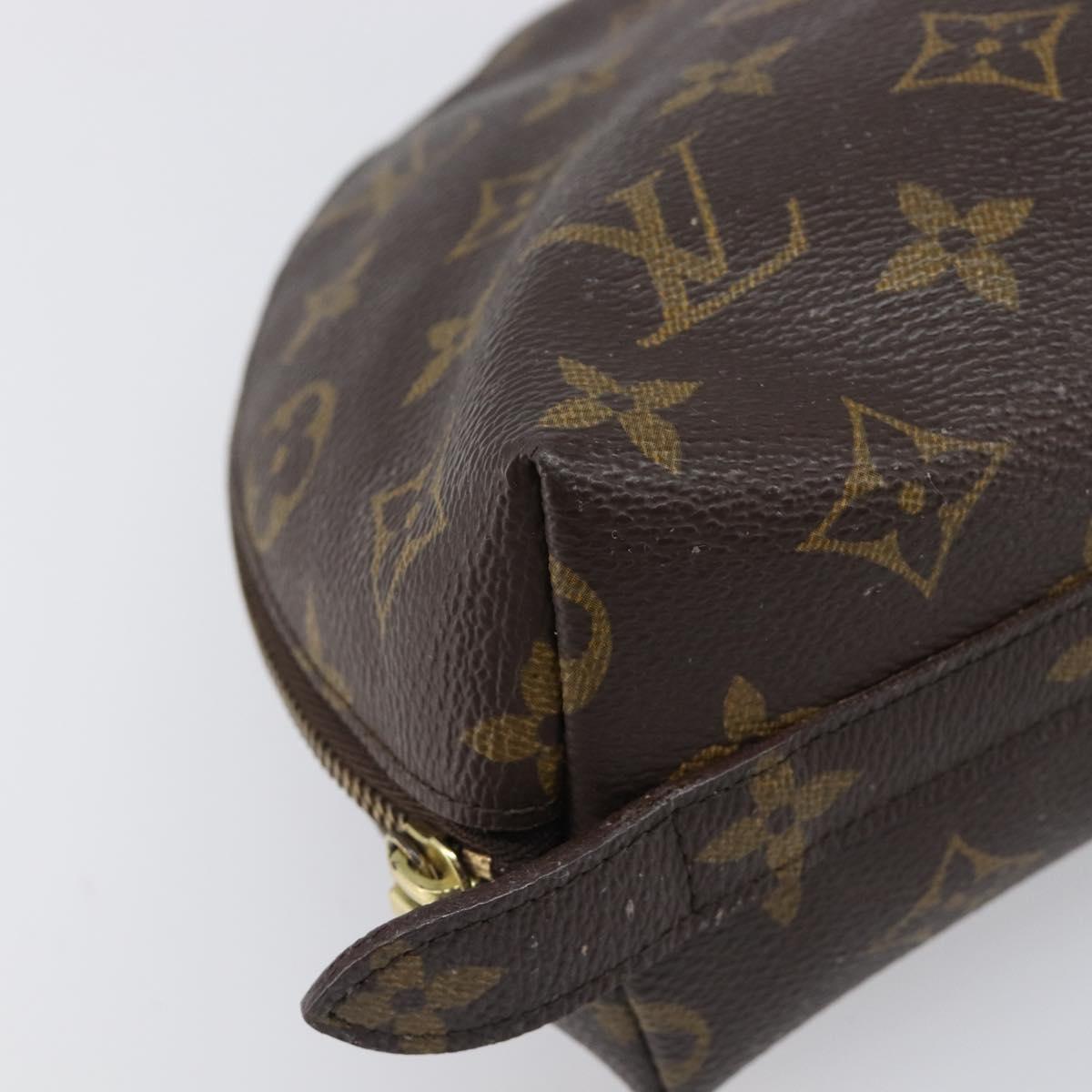 LOUIS VUITTON Monogram Trousse Demi Ronde Cosmetic Pouch M47520 LV Auth hk4091