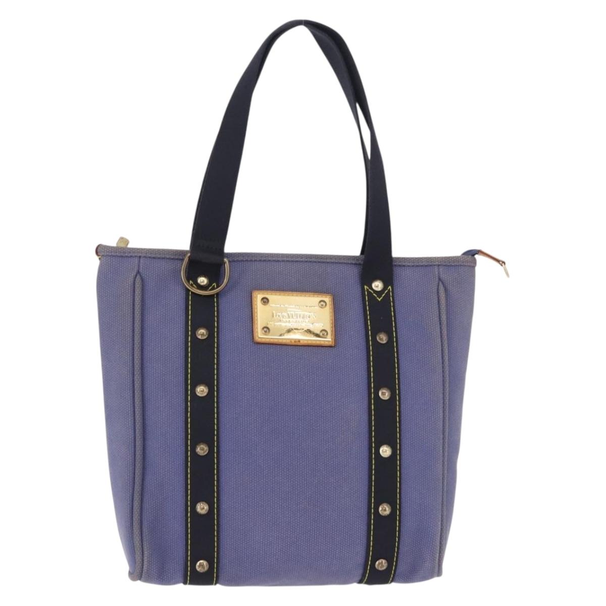 LOUIS VUITTON Antigua Cabas MM Tote Bag Blue M40087 LV Auth hk4101