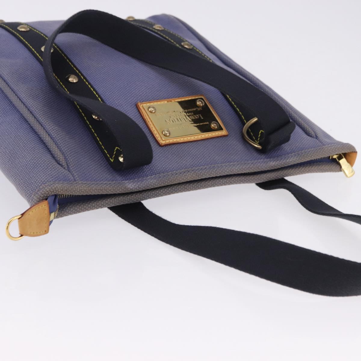 LOUIS VUITTON Antigua Cabas MM Tote Bag Blue M40087 LV Auth hk4101