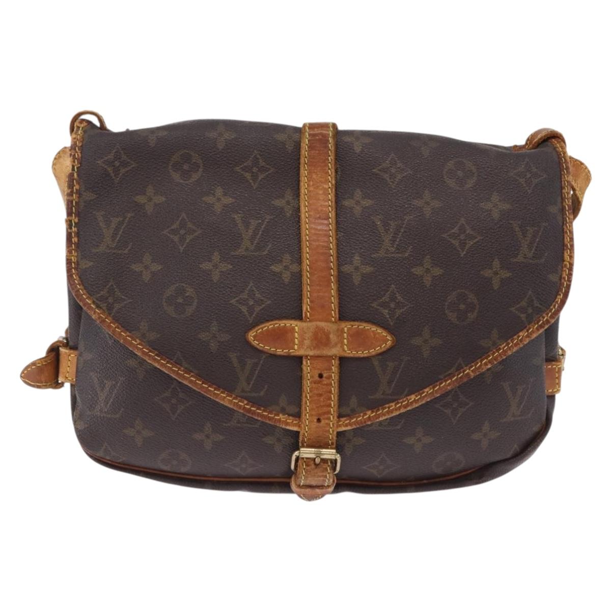 LOUIS VUITTON Monogram Saumur 30 Shoulder Bag M42256 LV Auth hk4112