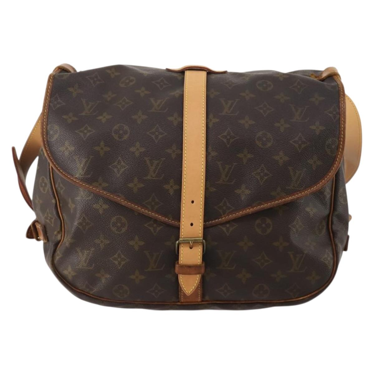 LOUIS VUITTON Monogram Saumur 35 Shoulder Bag M42254 LV Auth hk4113