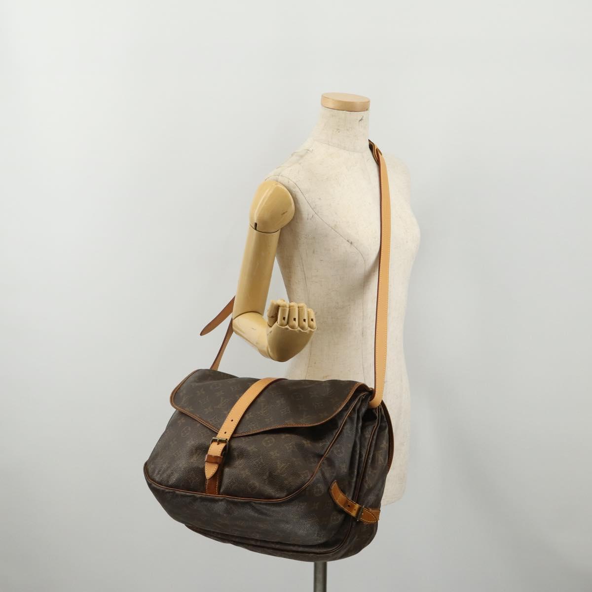 LOUIS VUITTON Monogram Saumur 35 Shoulder Bag M42254 LV Auth hk4113