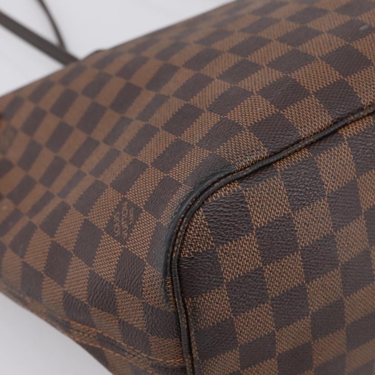 LOUIS VUITTON Damier Ebene Neverfull MM Tote Bag N51105 LV Auth hk4116