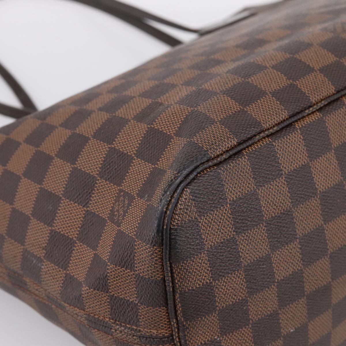 LOUIS VUITTON Damier Ebene Neverfull MM Tote Bag N51105 LV Auth hk4116