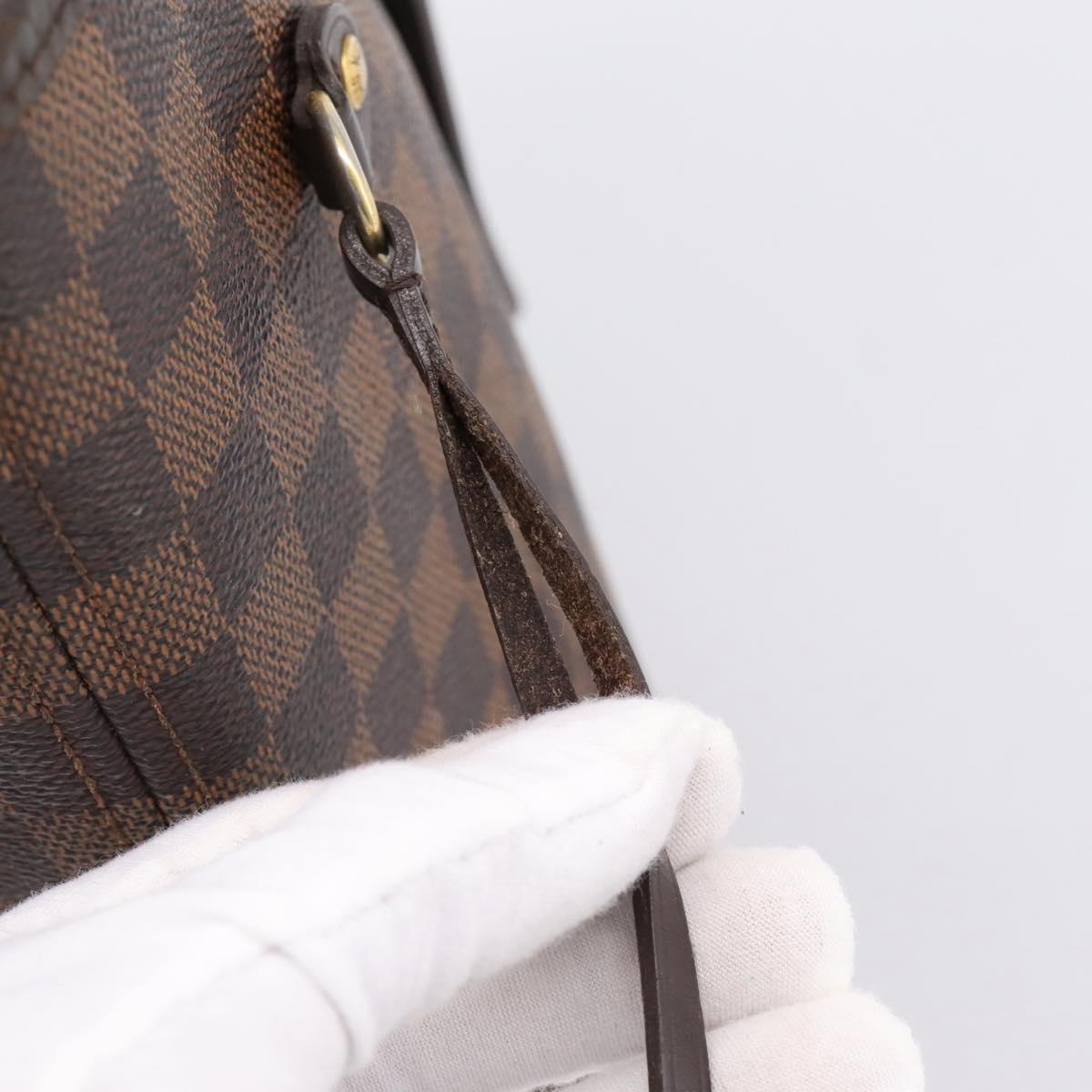 LOUIS VUITTON Damier Ebene Neverfull MM Tote Bag N51105 LV Auth hk4116