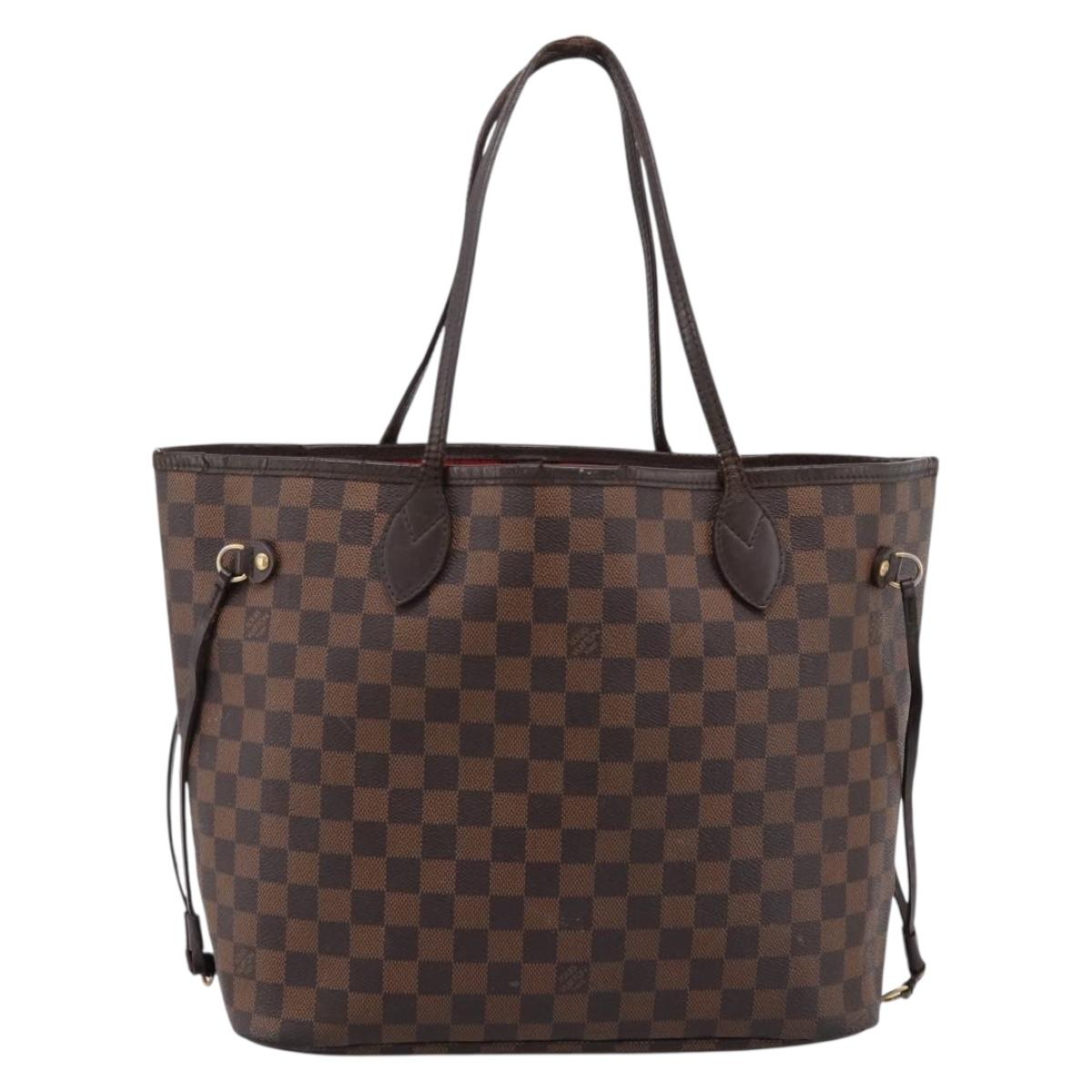 LOUIS VUITTON Damier Ebene Neverfull MM Tote Bag N51105 LV Auth hk4116